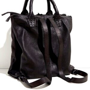 FREE PEOPLE Crossroad Convertible Backpack Black Leather Bag NEW Never Used